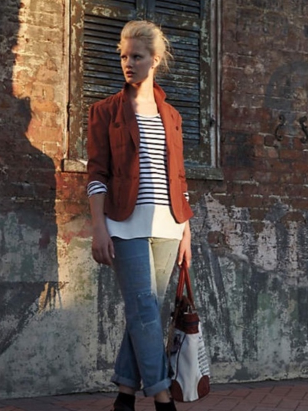Anthropologie Cartonnier Expedition Jacket Paprika Silk Cotton 3/4 Sleeve Fall